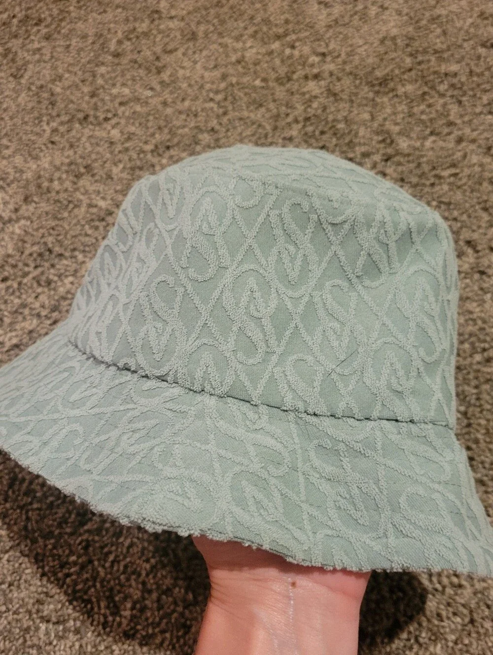 Victoria's Secret Terry Swim Beach Sun Bucket Hat Sage Green New